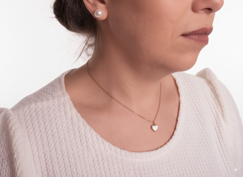 Cadena Corazón Blanco en ORO LAMINADO – SALODANNA