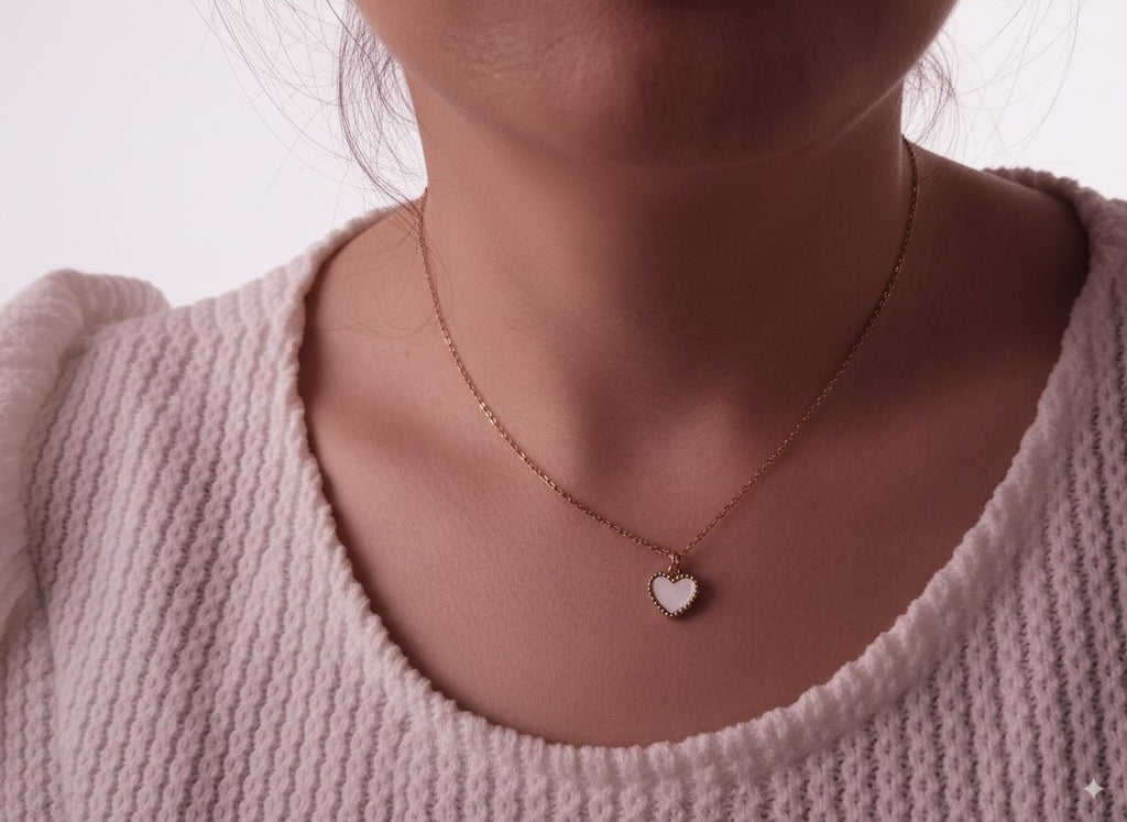 Cadena Corazón Blanco en ORO LAMINADO – SALODANNA