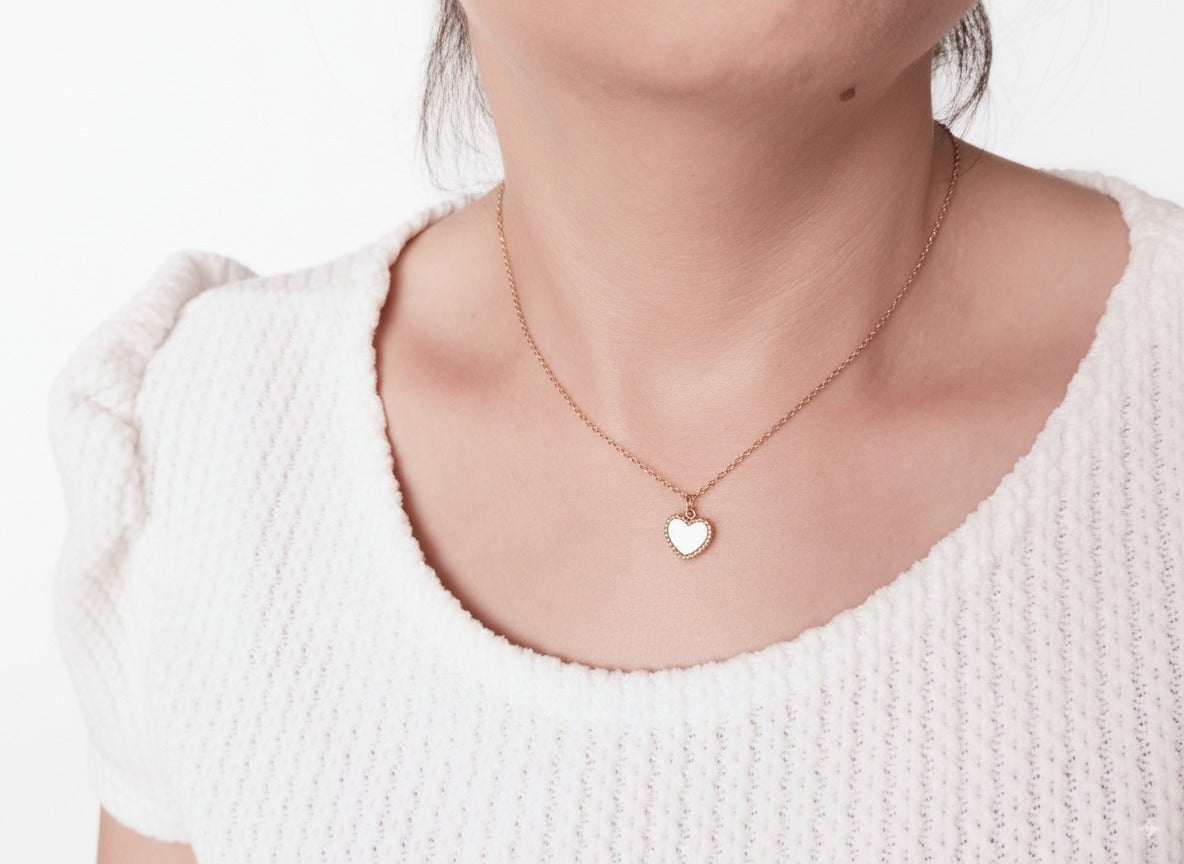 Cadena Corazón Blanco en ORO LAMINADO – SALODANNA