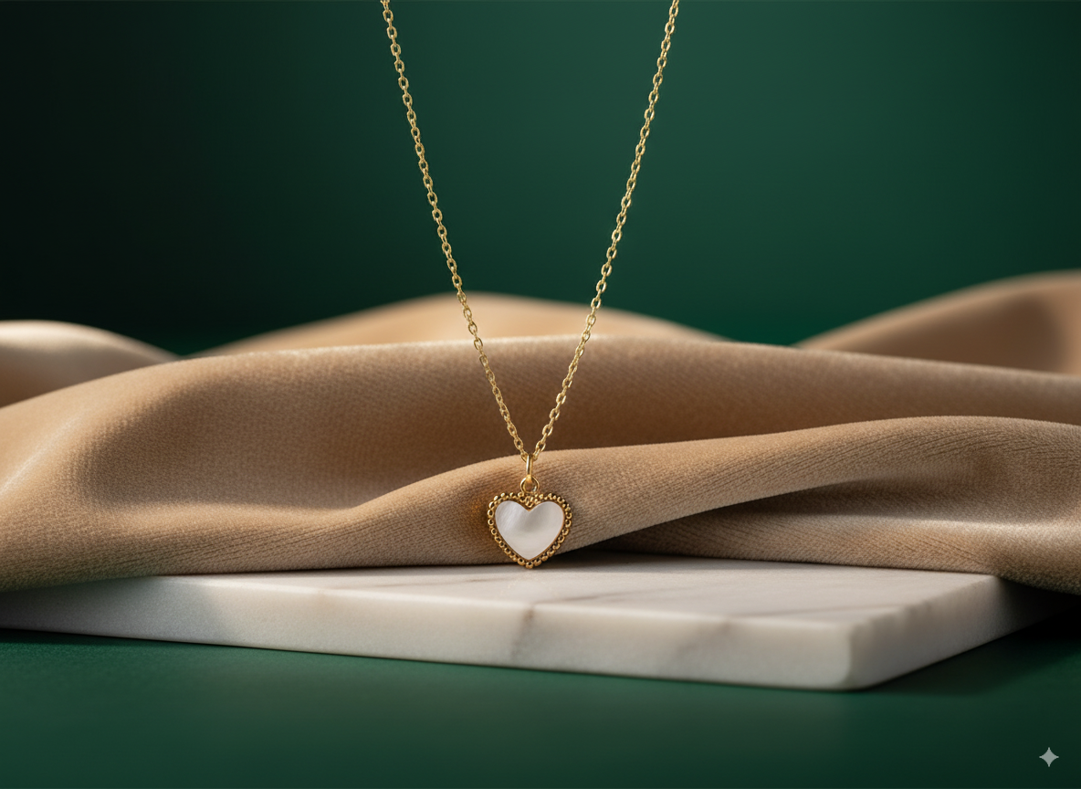 Cadena Corazón Blanco en ORO LAMINADO – SALODANNA