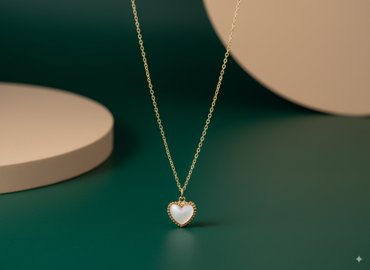 Cadena Corazón Blanco en ORO LAMINADO – SALODANNA