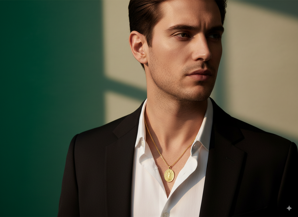 Cadena Trigo + Dije Virgen de Guadalupe en ORO LAMINADO – SALODANNA