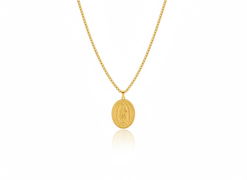 Cadena Trigo + Dije Virgen de Guadalupe en ORO LAMINADO – SALODANNA